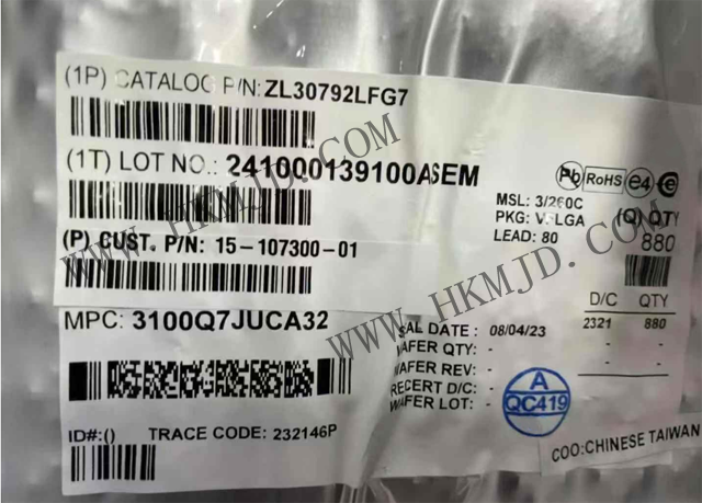 供給 [Microchip] ZL30792LF IEEE 1588および同期イーサネット パケット クロック ネットワーク シンクロナイザ