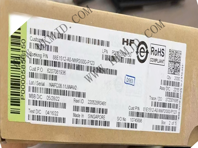 88E1512-A0-NNP2I000（Marvell）統合10/100/1000Mbps高性能イーサネットトランシーバ