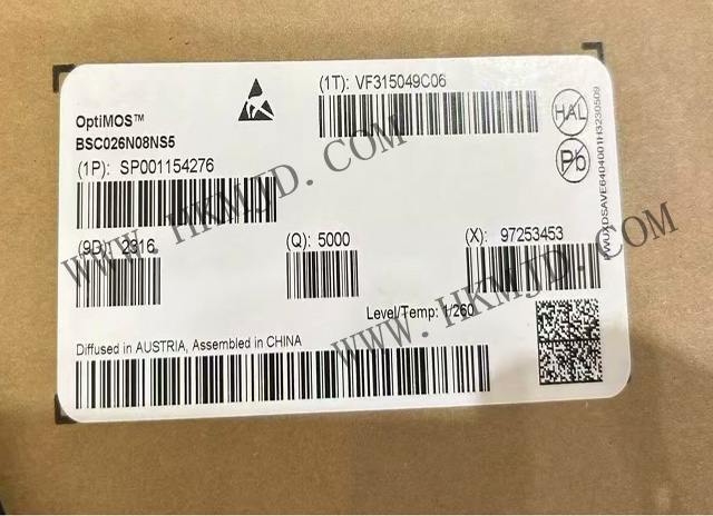 OptiMOS™ 5 パワートランジスタ、80V BSC026N08NS5 NチャンネルパワーMOSFET