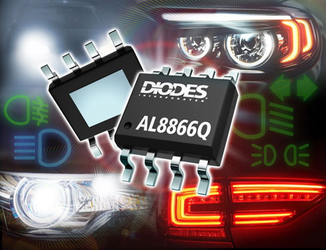 Diodesは、AL8866QLEDドライバーを発表し、自動車規格に適合した製品群を拡大した。