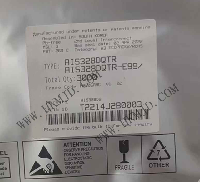 MEMSセンサ_AIS328DQTR_高性能超低消費電力3軸加速度センサ