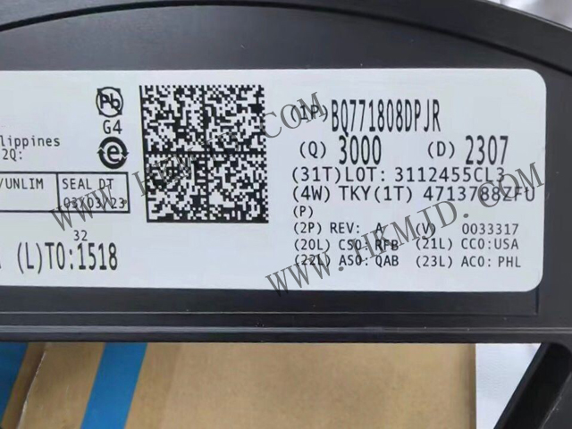 バッテリ保護チップ - BQ771808DPJR - 内部遅延タイマー付き2～5セル過電圧プロテクタファミリ