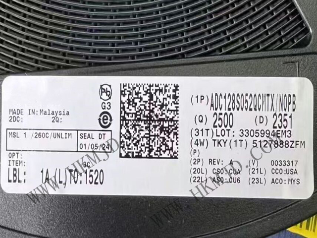 TI ADC128S052QCMTX 低消費電力 8 チャネル CMOS 12 ビット・アナログ・デジタル・コンバータ