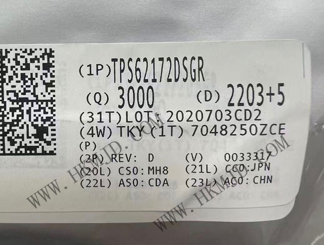 [供給]TI DC-DCコンバータ：TPS62172DSGR降圧コンバータをDCS-Control™で供給します