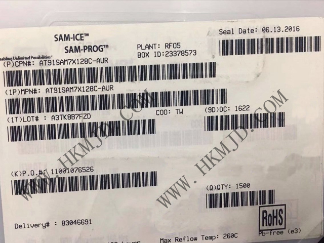 【Microchip】AT91 SAM7 X128 C-AU：ARM7 TDMIコアに基づく組み込みマイクロコントローラ