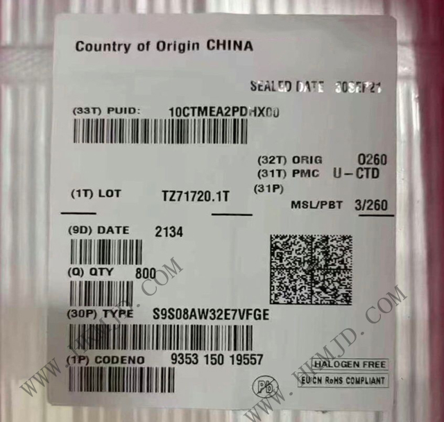 [供給] S9S08AW32E7VFGE（NXP） 40MHz、8ビットS08コアマイクロコントローラIC