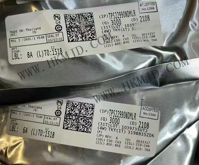 TI TPS22990NDMLR 単一チャネルオン抵抗負荷スイッチ