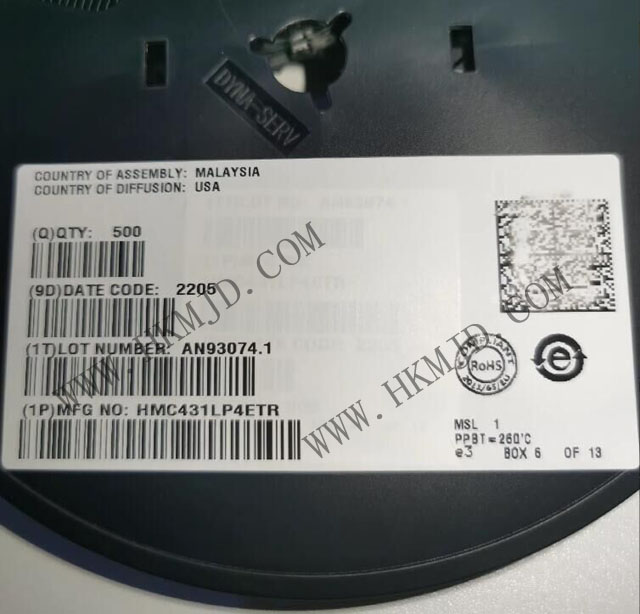 ADI HMC431LP4ETR GaAs/InGaP HPT MMIC電圧制御発振器、バッファアンプ内蔵