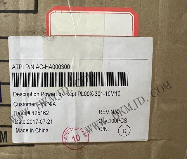 アンフェノ PowerLok™ PL00X-301-10M10 電気自動車用コネクタ —— GEN 1 単極 1000V/300A