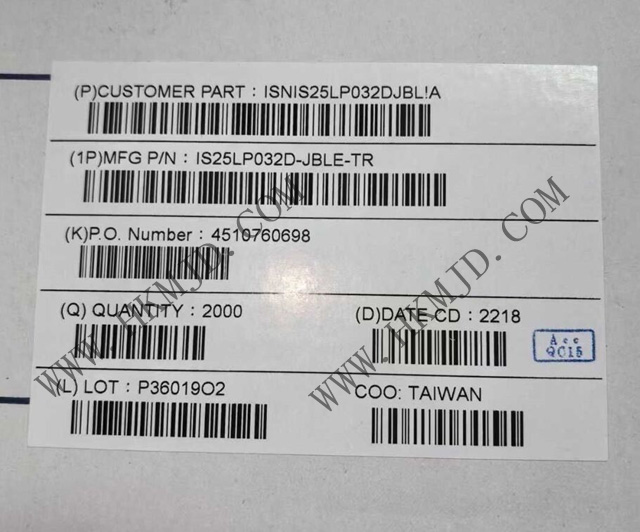 メモリ IS25LP032D-JBLE-TR NORフラッシュメモリチップ 32M QSPI、8ピン SOP 208mil ET