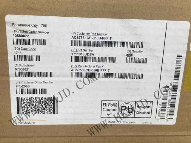 2.4kV絶縁・120kHz帯域幅——明佳達電子純正供給 ACS758LCB-050B-PFF-T 電流センサーチップ