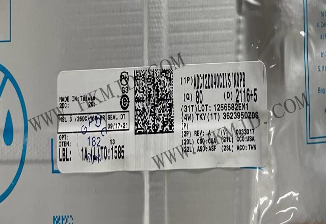 TI ADC12D040CIVS 2チャンネル 12ビット 40MSPS 600mW ADC、内部/外部リファレンス搭載