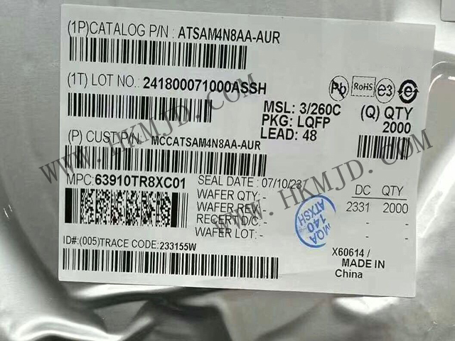 マイクロチップ ATSAM4N8AA-AUR  高性能 32ビット ARM Cortex-M4 マイコン