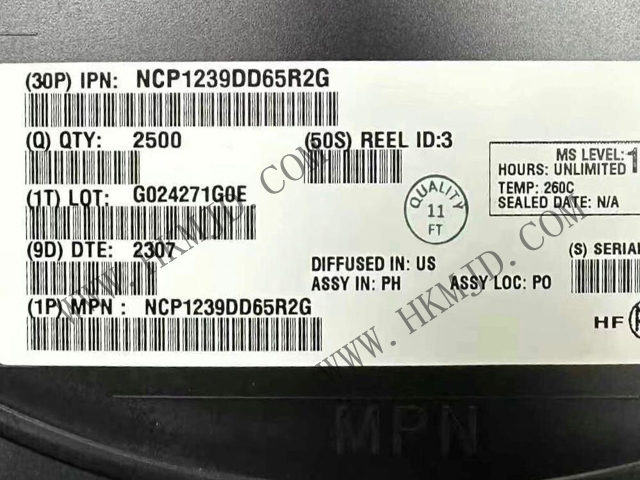 ON NCP1239DD65R2G 65kHz 電流モードコントローラ、高電圧起動付きフライバックコンバータ向け